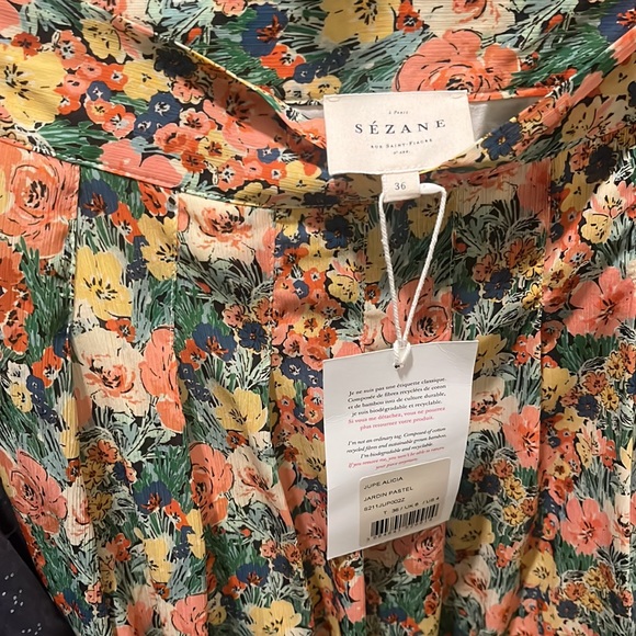 NWT Sezane Alicia Skirt Pastel Florals sz36 - Picture 4 of 4